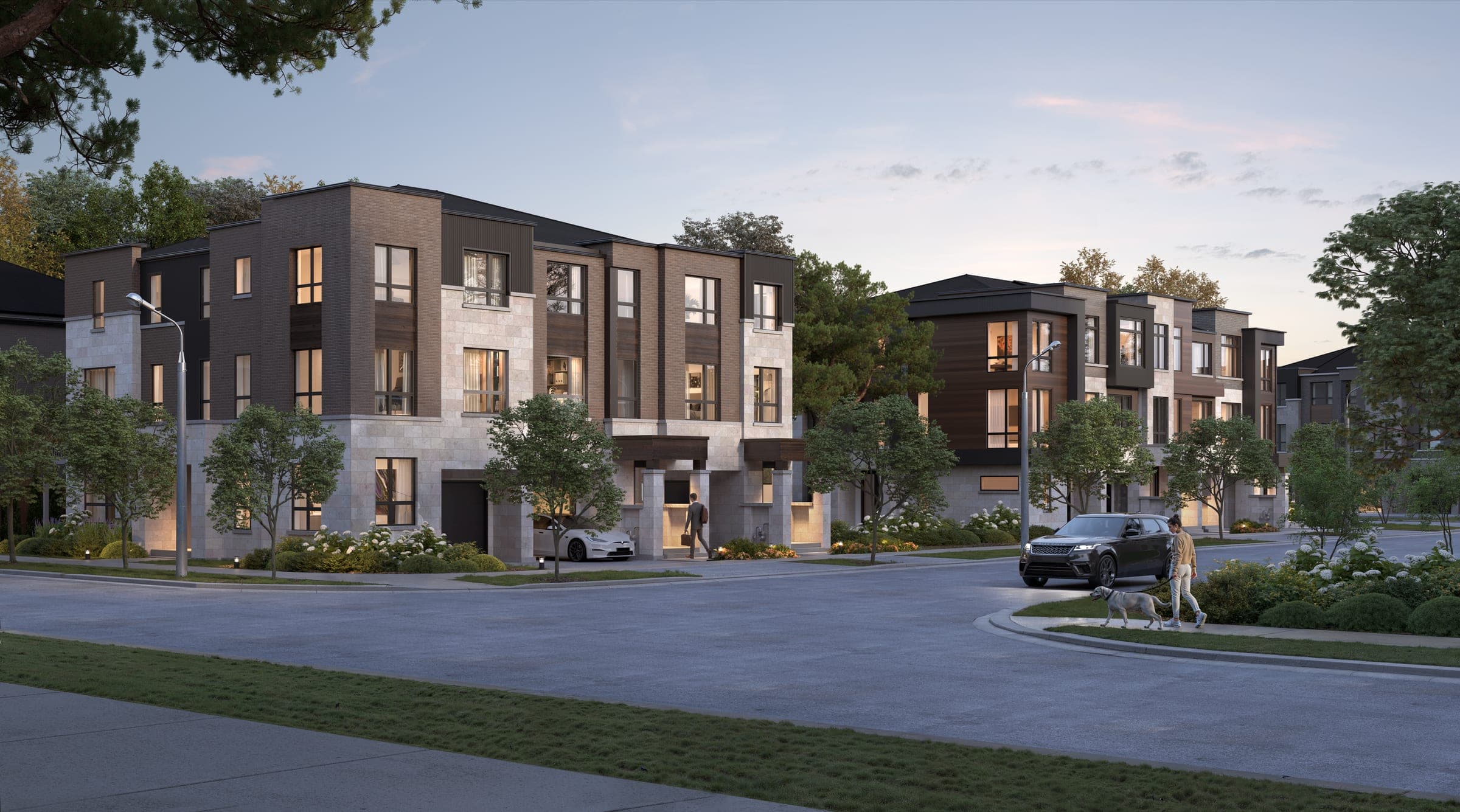 Castlemore Art Collection — streetscape at dusk